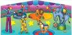 Bounce Houses Blue Circus Bouncer